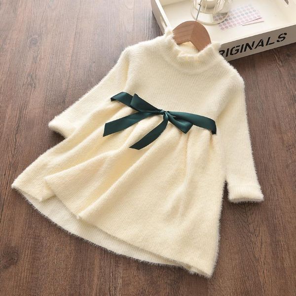 

girl's dresses girls winter dress 2021 children long sleeve party costumes girl sweet outfits ribbons sashes princess, Red;yellow