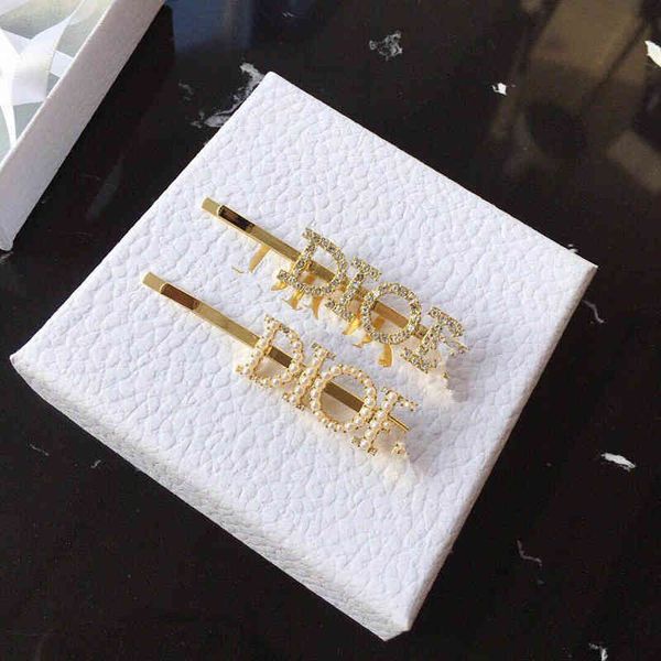 

factory specials aa shidifei letter pearl hairpin women's edition, Golden;silver
