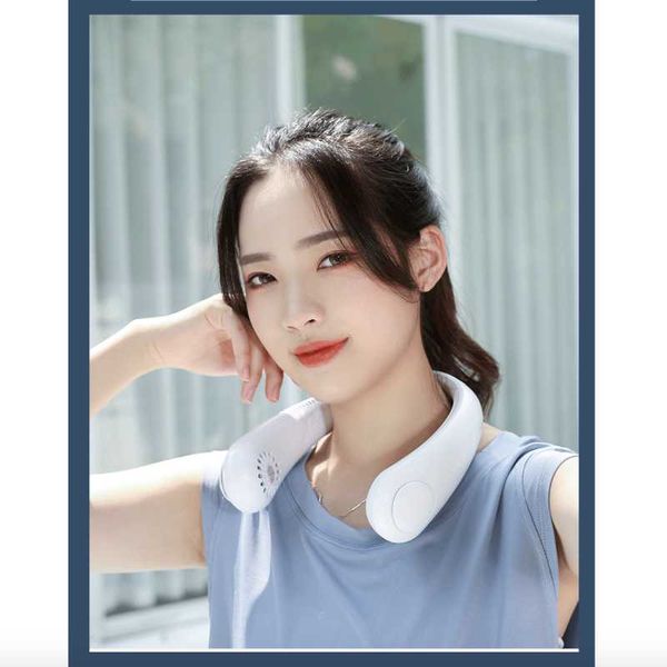 

electric fans mini neck fan portable bladeless usb rechargeable mute sports for outdoor air cooler cooling wearable neckband