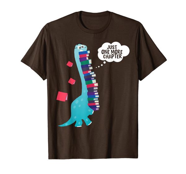 

just one more chapter t shirt cute dinosaur book reading tee, White;black
