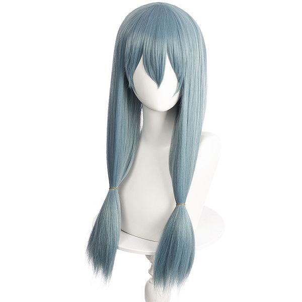 

anime jujutsu kaisen mahito cosplay wigs long blue double ponytails heat resistant synthetic halloweenparty role play wig, Black
