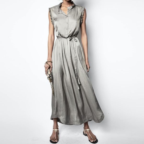 

dress z@v recommended temperament long chemical fiber with soft and cool feel slim waist, White;black