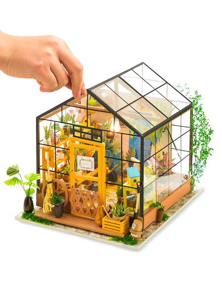 

decorative objects & figurines eight kinds diy miniature greenhouse doll house model building kits dollhouse creative toys hobby gift for ch