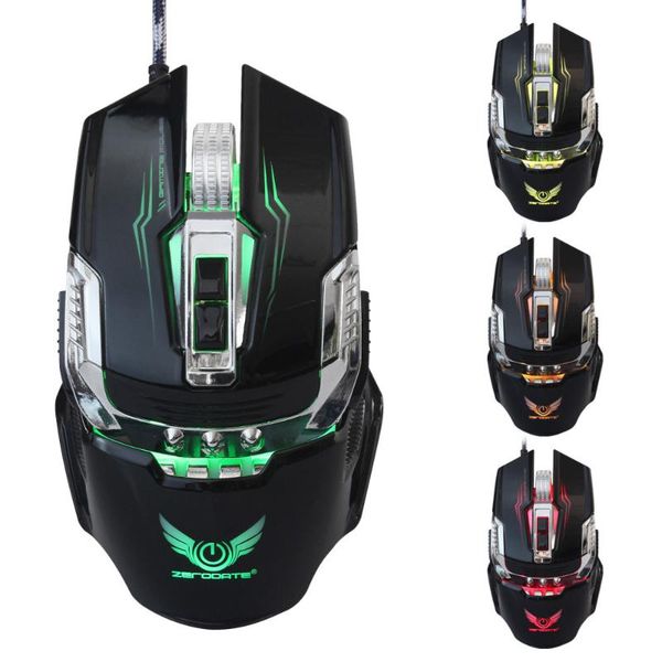

professional gamer gaming mouse 8d 3200dpi adjustable wired optical led computer mice usb cable for lappc