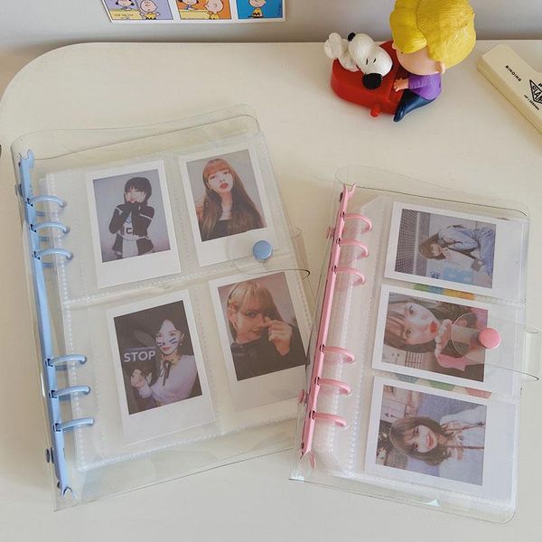 

notepads a6/a5 diy binder notebook cover & po organizer diary agenda transparent planner school stationery, Purple;pink