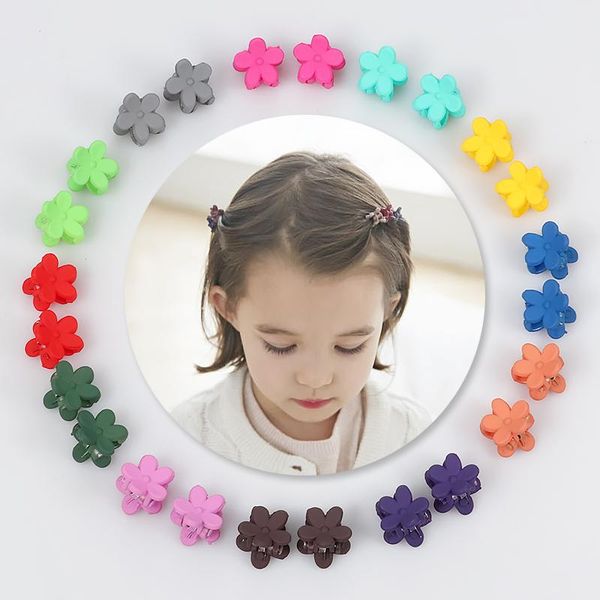 

hair accessories 10 pcs cute girl flower small clip child candy color headband children fashion, Slivery;white
