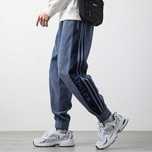 

men's pants spring autumn casual corduroy sweatpants men streetwear hip hop jogger baggy hs7h, Black