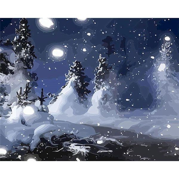 

paintings gatyztory snowstorm diy painting by numbers canvas colouring landscape gift wall decor frame artwork handpainted