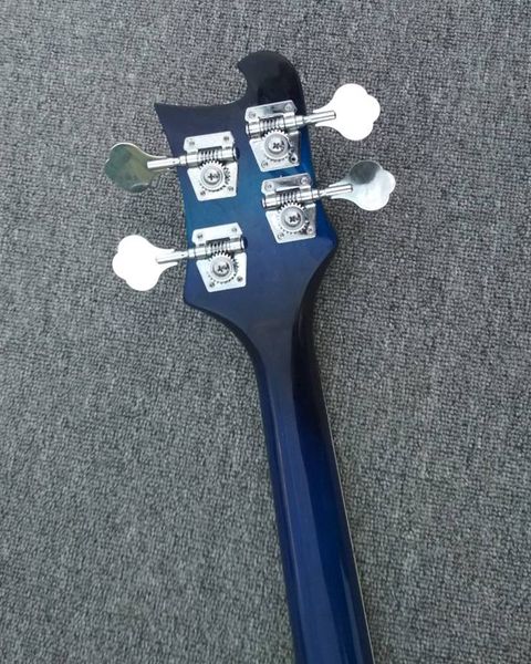 

china oem factory rickenback 4003 blue electric bass guitar with double output