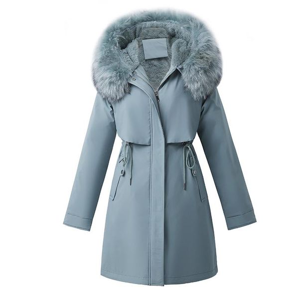 

women's down & parkas cotton coat women 2021 autumn and winter mid-length korean loose drawstring long-sleeved hooded solid color jacke, Black