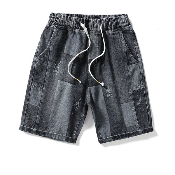

summer 2021 men's jeans fashion casual sand wash capris, Blue