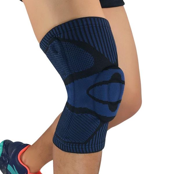 

elbow & knee pads spring support silicon padded brace meniscus patella protector sport safety protection volleyball kneepad, Black;gray