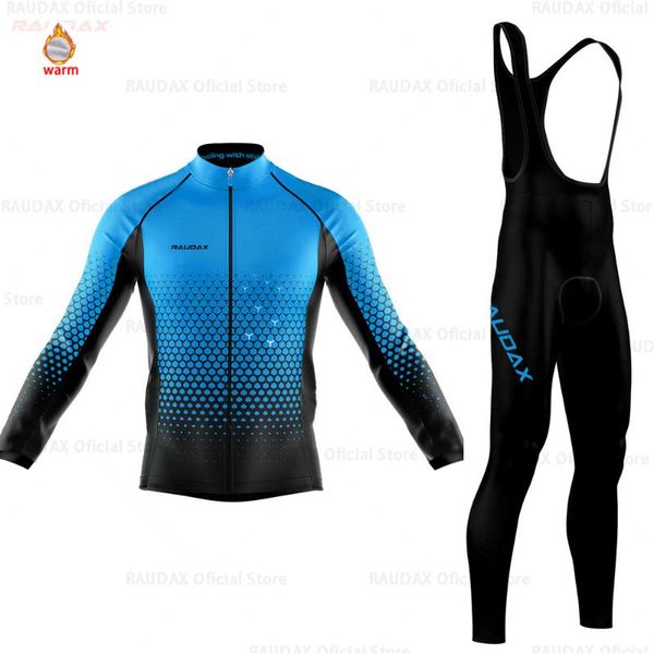 

racing sets cycling jersey 2021 raudax men winter suit long sleeve clothing mtb bib pant ropa ciclismo hombre, Black;blue