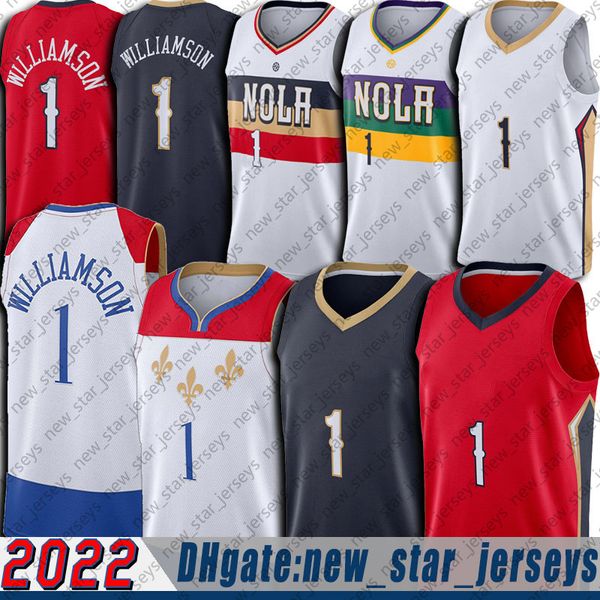 

zion 1 basketball williamson jersey 2022 new city uniform, Black;red