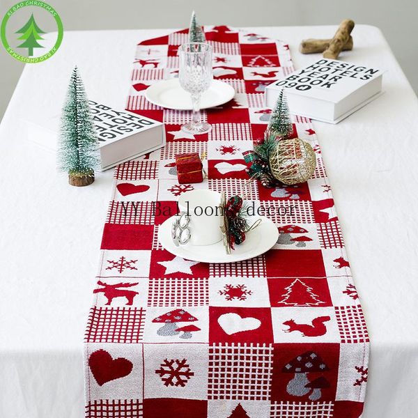 

table cloth christmas decorations creative elk print flags desktop