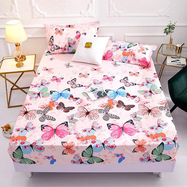 

sheets & sets product1pcs 100%polyester printed fitted sheet mattress cover four corners with elastic band bed sheet(no cases)
