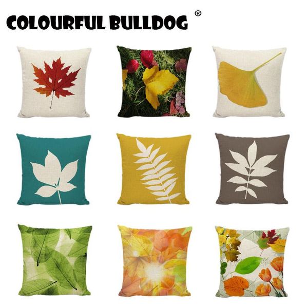 

happy autumn watercolor leaves spring fall pillowcase decorative throw pillow cases for sofa seat gifts cushion cover cushion/dec cushion/de