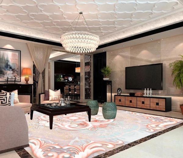 

wallpapers custom 3d mural floor wallpaper rich pattern jade relief pvc wear waterproof for living room kitchen wall paper