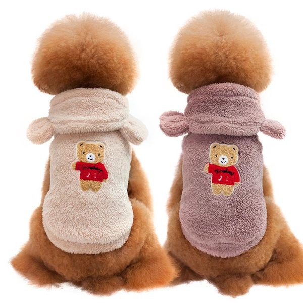 

dog apparel clothes autumn and winterstyle pet clothin warm fashion cute bear ears hooded coat teddy jacket clothing