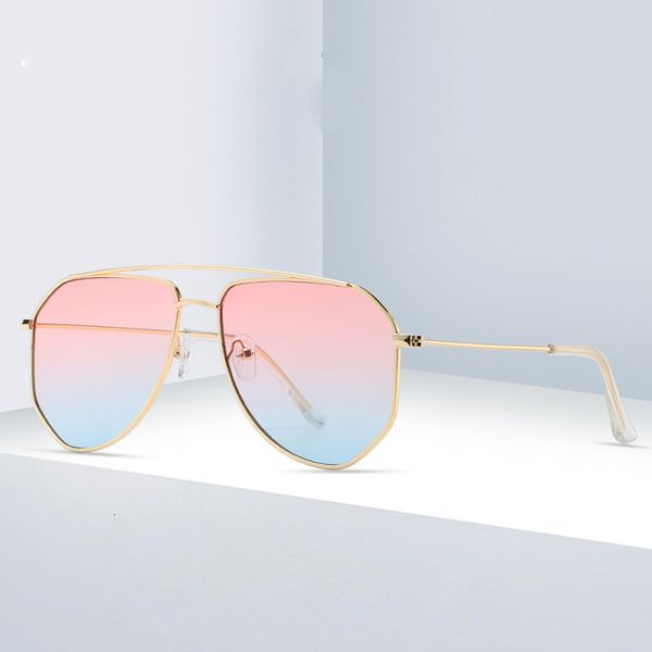 

sunglasses 2021 vintage brand design pilot sun glasses for men women metal frame driving uv400 pink mirror gradient eyeglasses, White;black