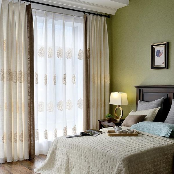 

curtain & drapes voile yarn blackout curtains jacquard tull window farmhouse style cortinas dormitorio para sala de estar