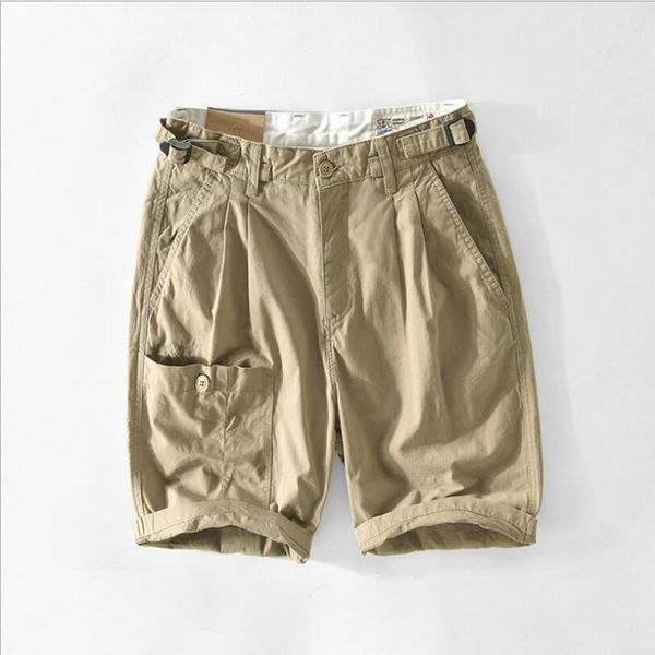 

men's shorts 2021 summer spring pure cotton solid color short pants casual multi-pocket, White;black
