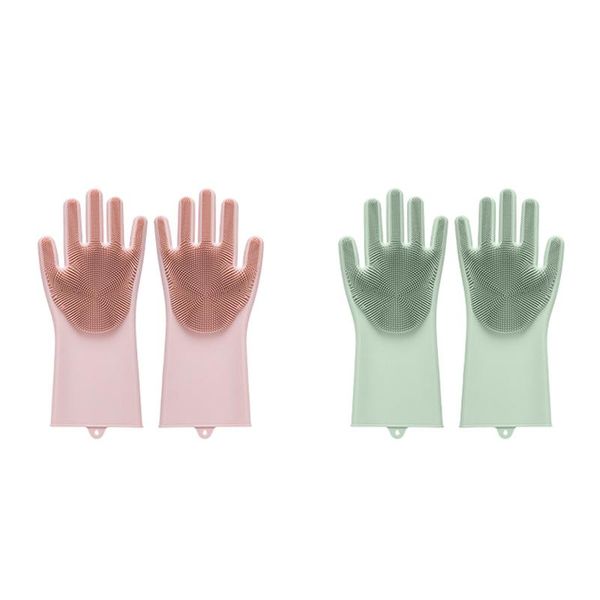 

multifunctional washing gloves magic silicone dish cleaning with brush kitchen wash housekeeping scrubbing glove disposable