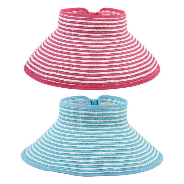 

2pcs summer straw woven hats sunshade stylish outdoor cycling caps & masks, Black