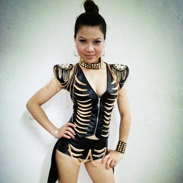 

party decoration european american clothing nightclub female singer gogo dancer metal chains costumes pole dance euphoria