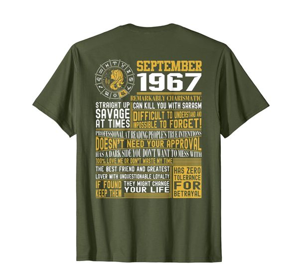 

born in september 1967 facts t shirt for men, women, White;black