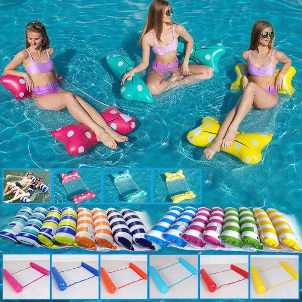 

inflatable floats & tubes summer foldable floating row swimming pool water hammock mattresses sports lounger chair bed beach