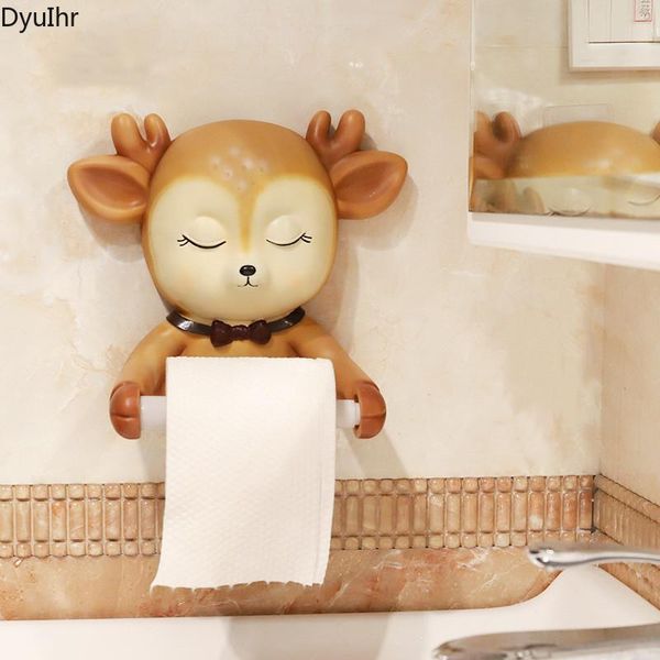 

toilet paper holders personality and creative tissue box, material, cartoon sika deer, punch-face towel holder bathroom accessori