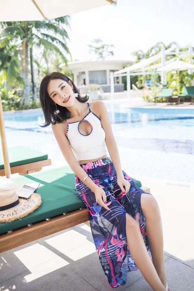 

women's swimsuit beach suit spring, White;black