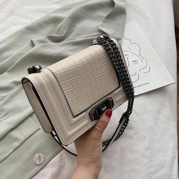 

orange shoulder bag small crossbody bags for women 2021 luxury fashion alligator pu leather chain designer school