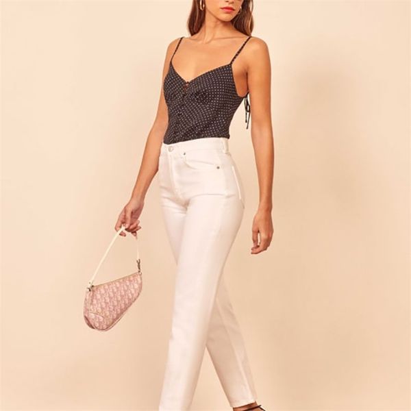 

summer women's camisole casual dot print 210430, White