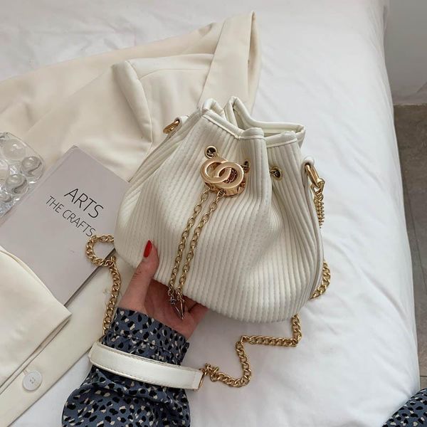 

evening bags chain pleated women's bucket bag elegant classic female shoulder luxury crossbody for women designer cute brand tote