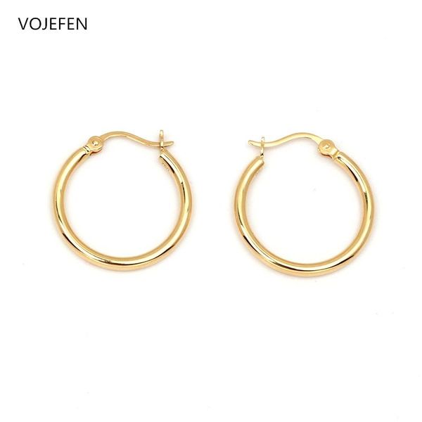 

hoop & huggie vojefen au750 18k yellow gold earrings | golden hoops for women teens girls hypoallergenic big geo jewelry gift, Golden;silver