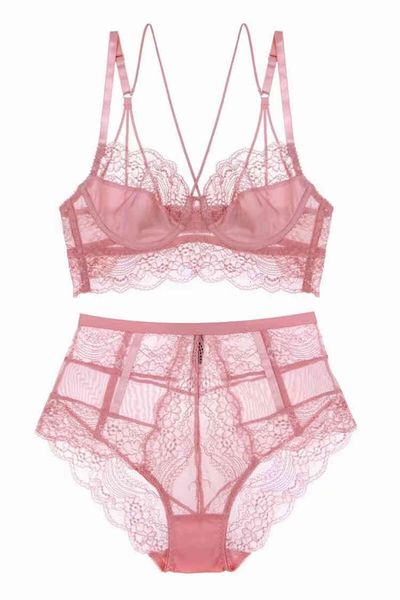 

bras sets underwear women's ultra thin lace gathered suit 18406, Red;black