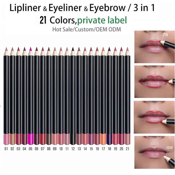 

customize your logo wholesale lip liner private label waterproof lipliner pencil high pigment matte 21 colors makeup pencils