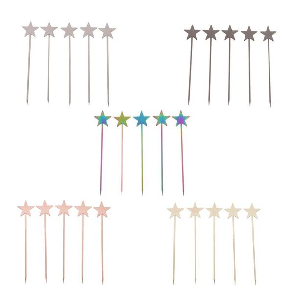 

forks 5pcs martini picks stainless steel fruit cocktail for bar cafe tool