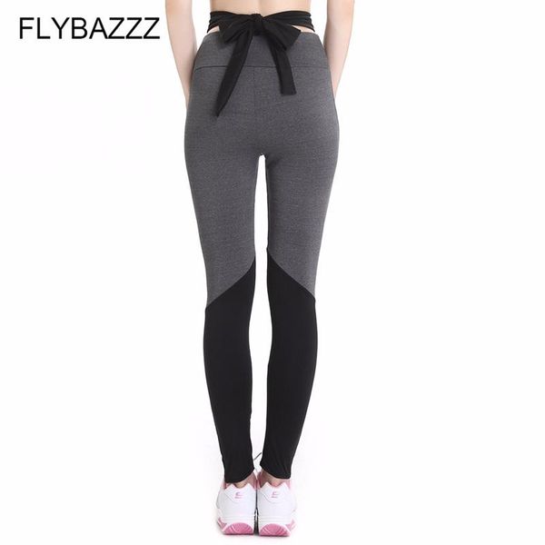 

yoga outfits women bow tie fitness legging high waist push up leggings femme patchwork polyester leggins female bandage pants, White;red