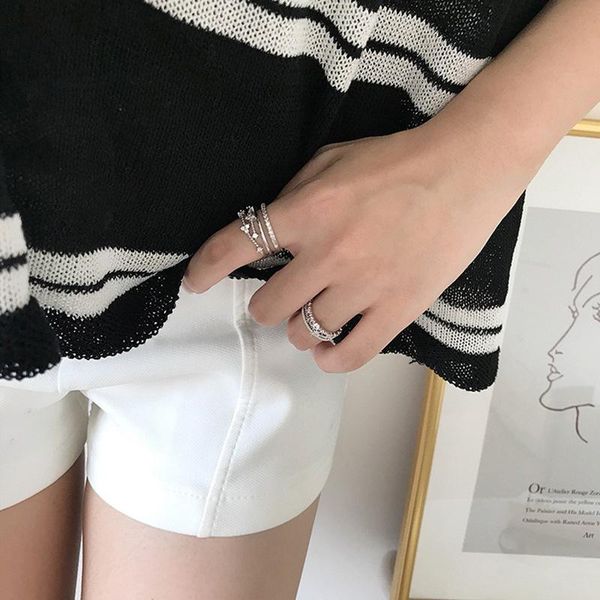 

cluster rings 2021 crystal star fashion jewelry finger for women wedding party joint ring silver trend dropship, Golden;silver