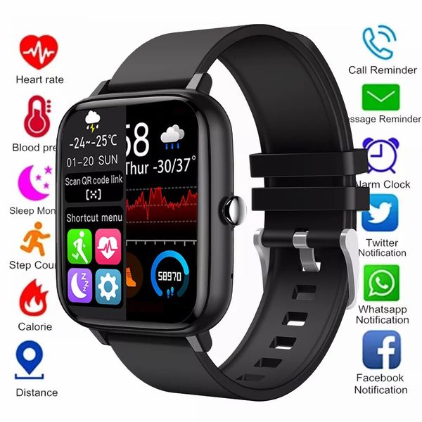 

smart watch men women p6 smartwatch sport fitness tracker waterproof bluetooth blood pressure heart rate monitor watches for ios android