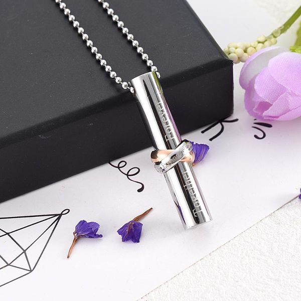 

pendant necklaces cmj9944 fashional tupe stainless steel cremation jewelry urn necklace collection charms, Silver