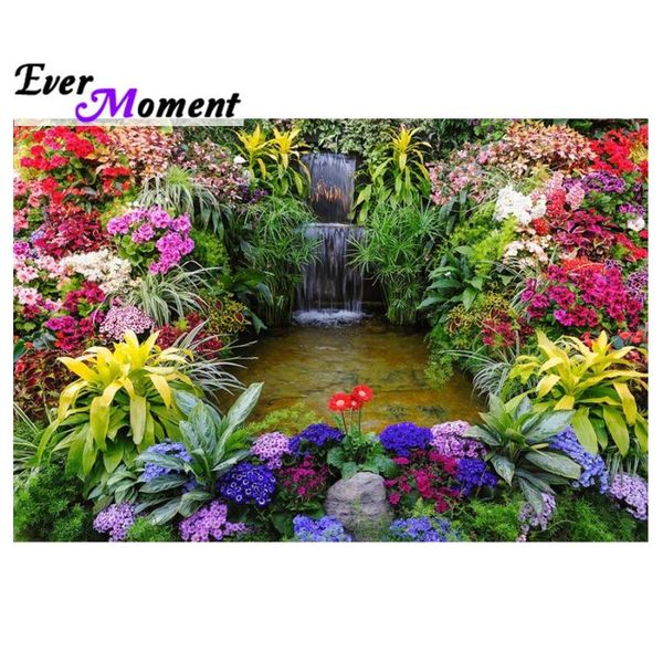 

diamond painting ever moment cross stitch kits flowers different varieties waterfall mosaic picture home wall decor 5l129