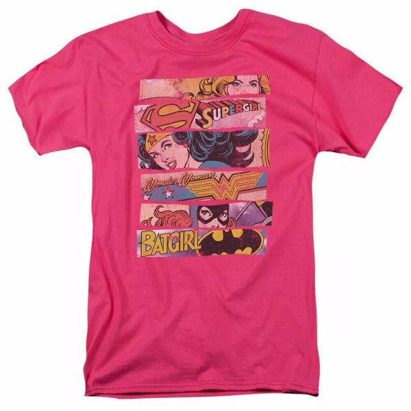 

justice league three of a kind t shirt mens licensed dc comic pink, White;black