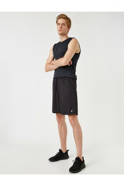 

koton beli should context printed sort men's shorts, White;black