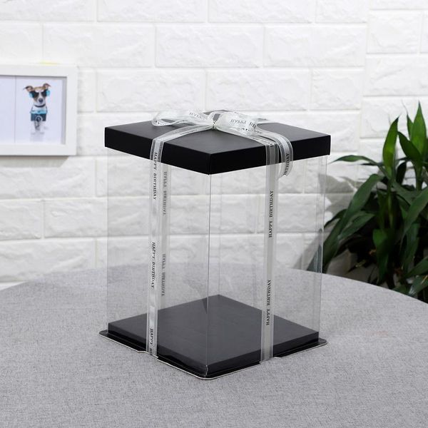 

gift wrap 20/28cm transparent boxes rose flower bear packaging box diy pvc clear toy cake for christmas birthday wedding supplies