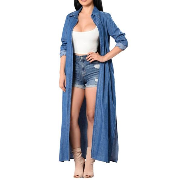 

women's trench coats goddess pattern denim coat fashion long-sleeved cardigan cloak temperament, Tan;black