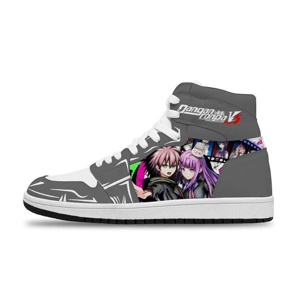 

2021 japanese anime danganronpa diy customized running non-slip casual shoes for boys fashion sneakers